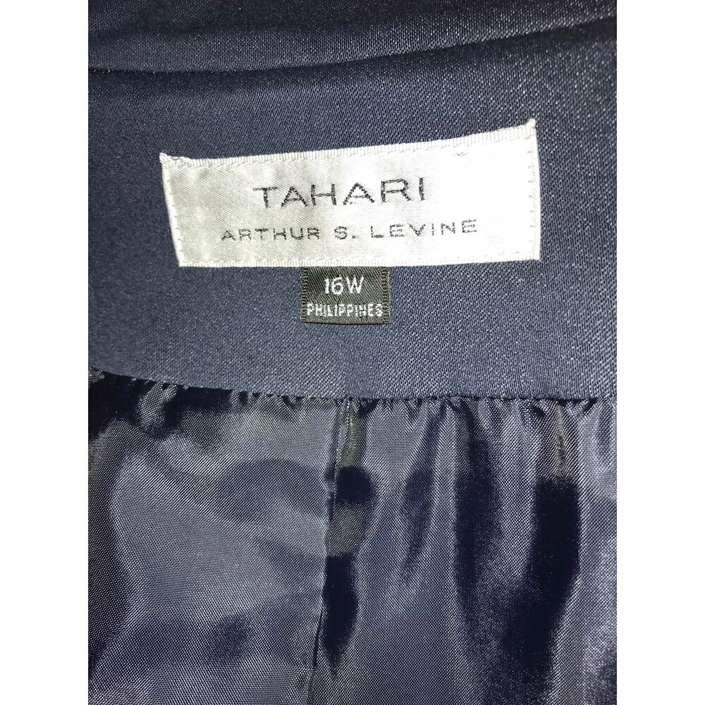 Tahari Arthur S. Levine Trench Coat Women’s 16W Navy Blue Cotton Button Front - Picture 4 of 9